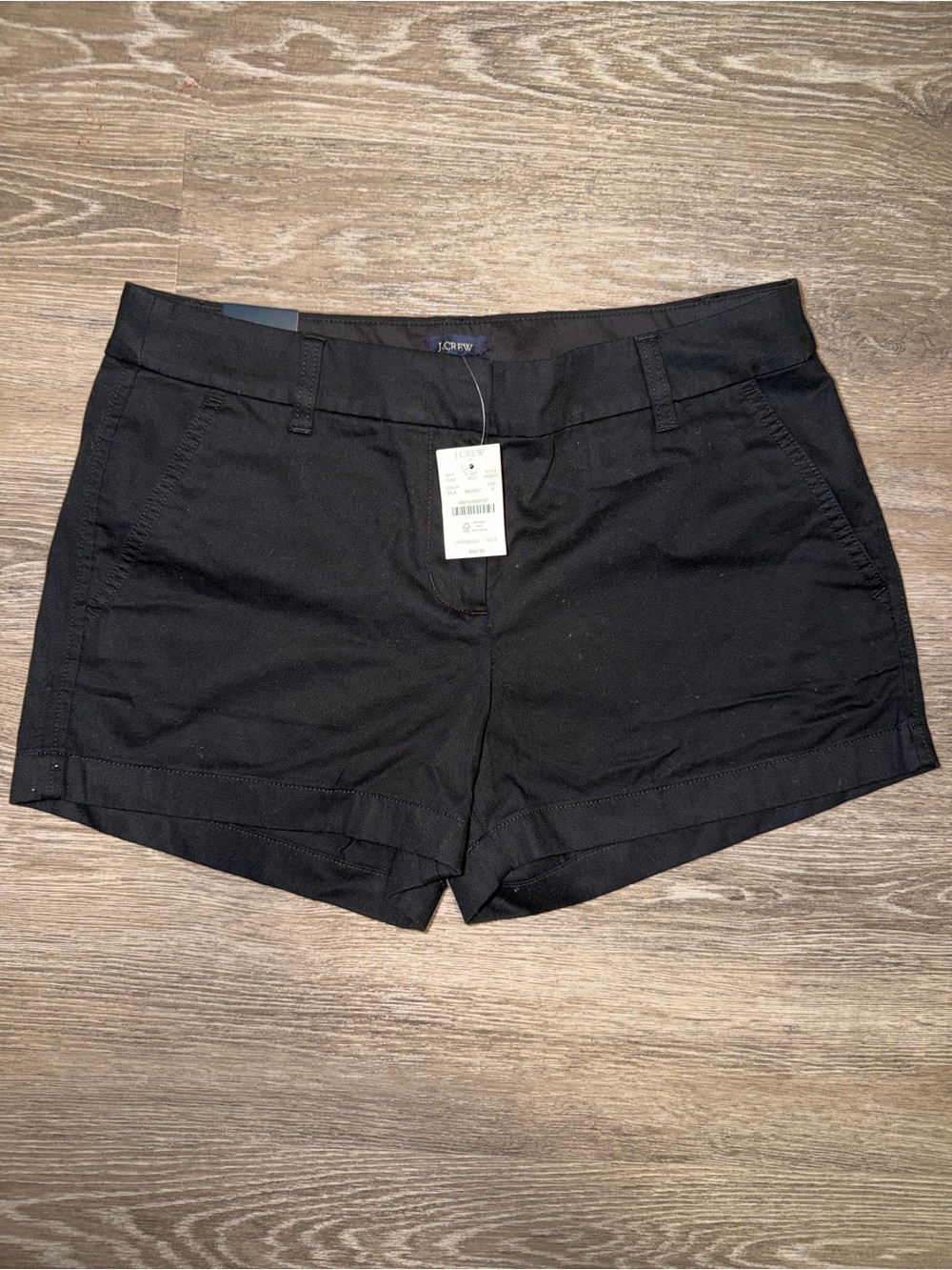 NWT J. Crew Black Classic Women's Chino Shorts